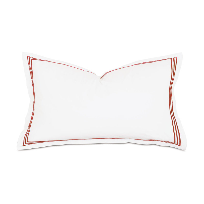 Tessa Cotton Sham Set, White/Scarlet, King, Multi-stripe
