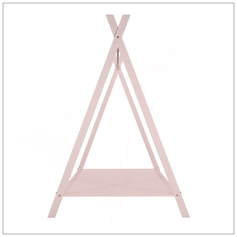 House Bed Tent Bed Frame Twin Size Metal Floor Play House Bed With Slat, No Box Spring Needed, Pink