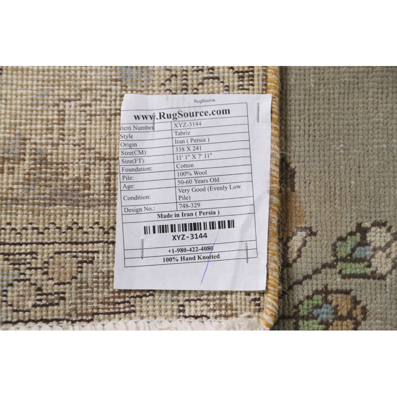 One-of-a-Kind 7'11" X 11'1" 1960s Wool Area Rug in