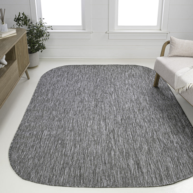 Tapis intérieur / extérieur gris Montalvo, Nouveauté 7 pi 9 po x 10 pi