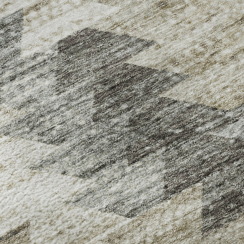 Tapis taupe Cerrito lavable à la machine de qualité supérieure, Rectangle 10 pi x 14 pi