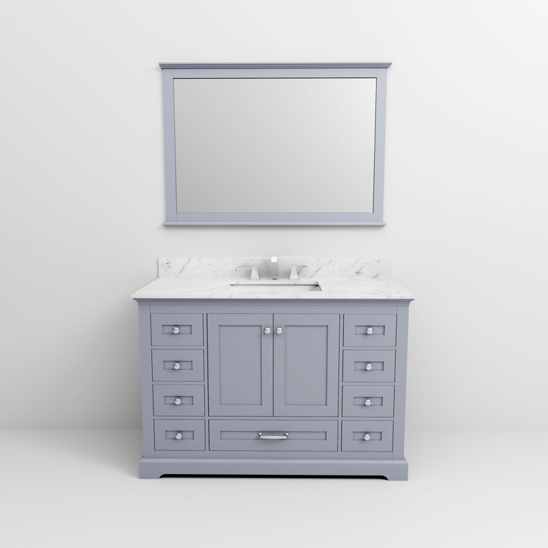 Dukes 48" Dark Grey Single Bath Vanity with Marble Top
