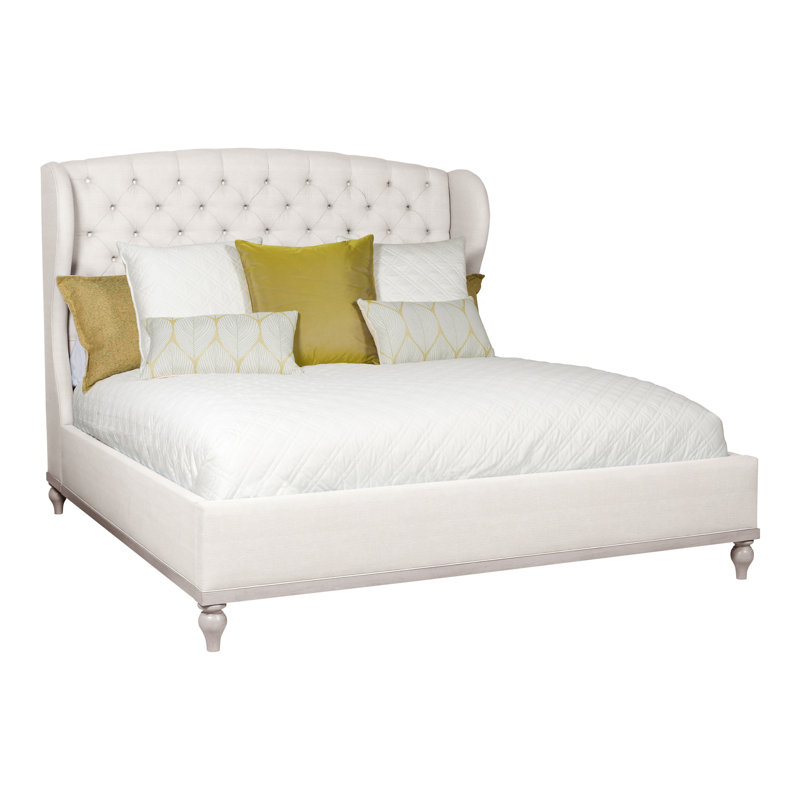 Emma King Bed, Nadia Parchment, Dove Gray, No