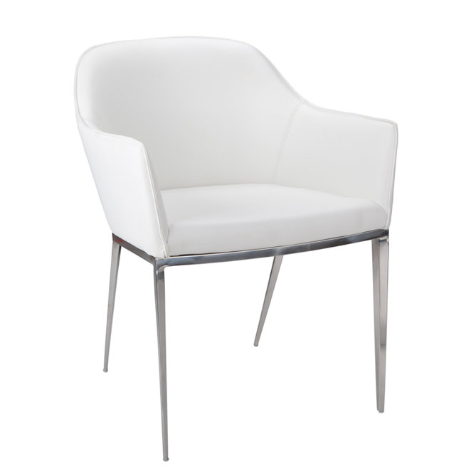 Merlino Upholstered Arm Chair, White