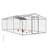 20×10 FT Extra Large Walk-In Chicken Coop, Spire Roof Chicken Run with Cover, Single Door Design, Feeding Door, Roosting Ladder, Galvanized Steel Frame