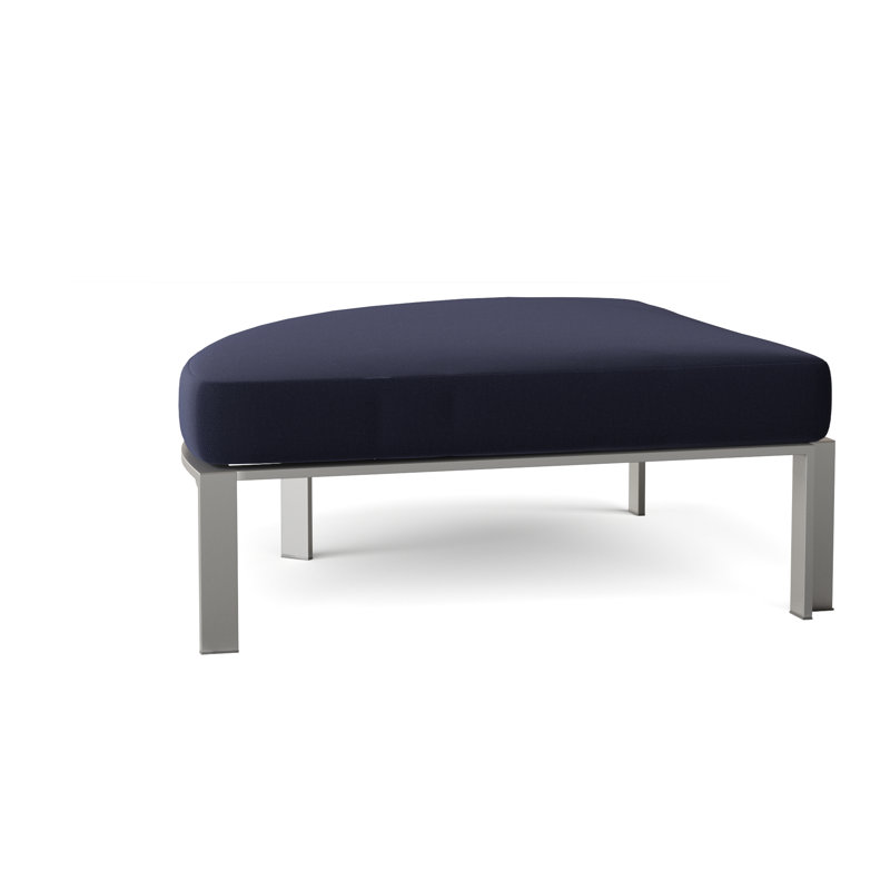 Tivoli Outdoor Teak Ottoman, Canvas Navy Sunbrella® Canvas