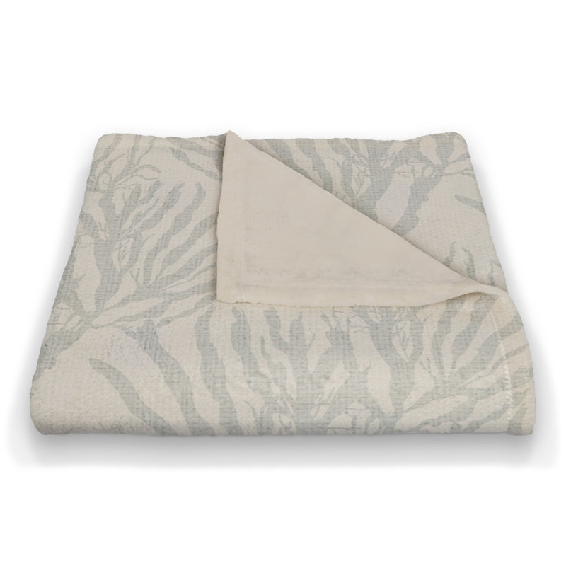 Hand Woven Throw Blanket, Blue/White