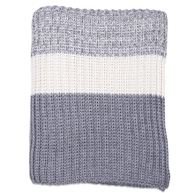 Jubilee Knitted Throw Blanket, Gray