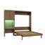 Grand lit escamotable en bois avec bureau intégré, éclairage DEL, armoire de rangement, tiroirs et tablettes-1989823574