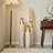 Gilded White 3d Relief Flower Metal Vase Set (24"/29"/32.68" Height) | Glam Cylinder Vases With Polished Hammered Gold Finishes For Home Decor, Living Room, Entryway