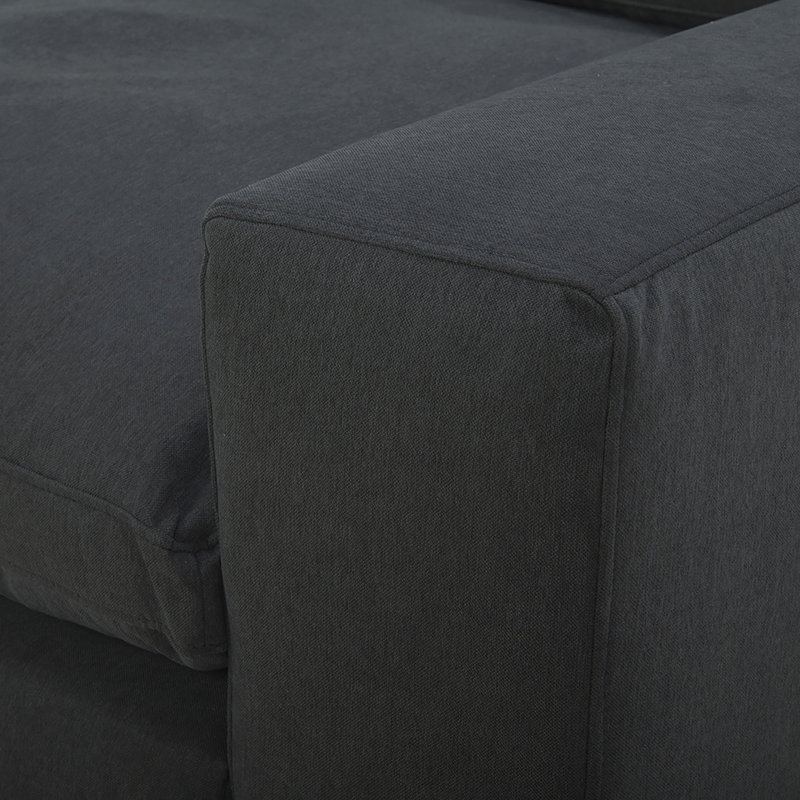 Fauteuil d'appoint rembourré Asher, Peyton Dark Slate Gray Pepper Canvas