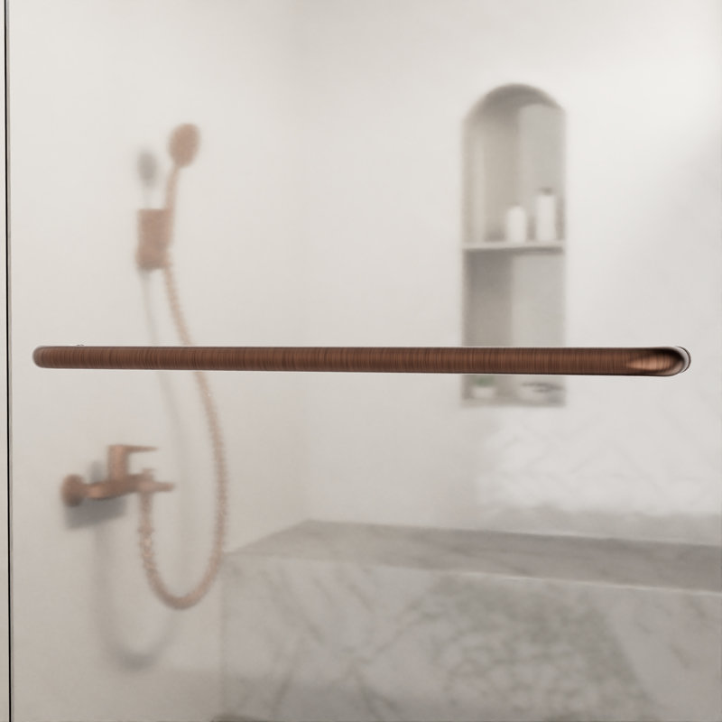 Porte-serviettes de douche tubulaire standard 28 po Brixwell TB-28SM-PVC, Cuivre antique