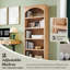 Bibliothèque arquée de 76 po de hauteur, grande étagère arquée à 5 niveaux avec tablettes réglables, avec rangement et tablettes ouvertes-1499794080-1493302141-1496996994
