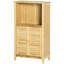 Armoire de salle de bain en bambou avec plusieurs tablettes et portes
