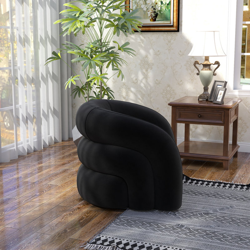 Fauteuil demi-tonneau pivotant Bricyn, Noir