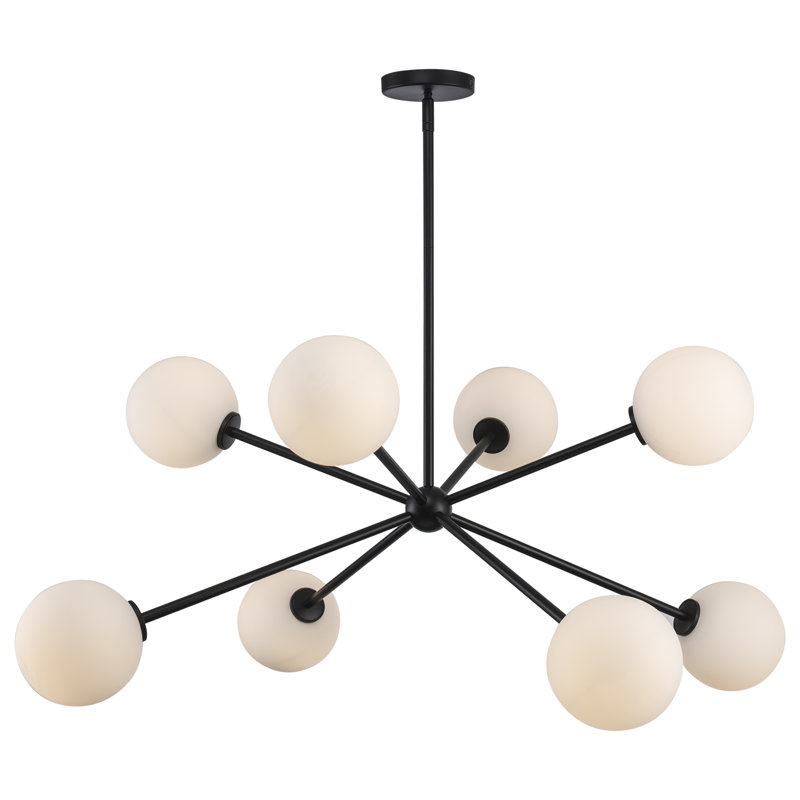 Luminaire suspendu Spoutnik à 8 lumières Orabell, Noir