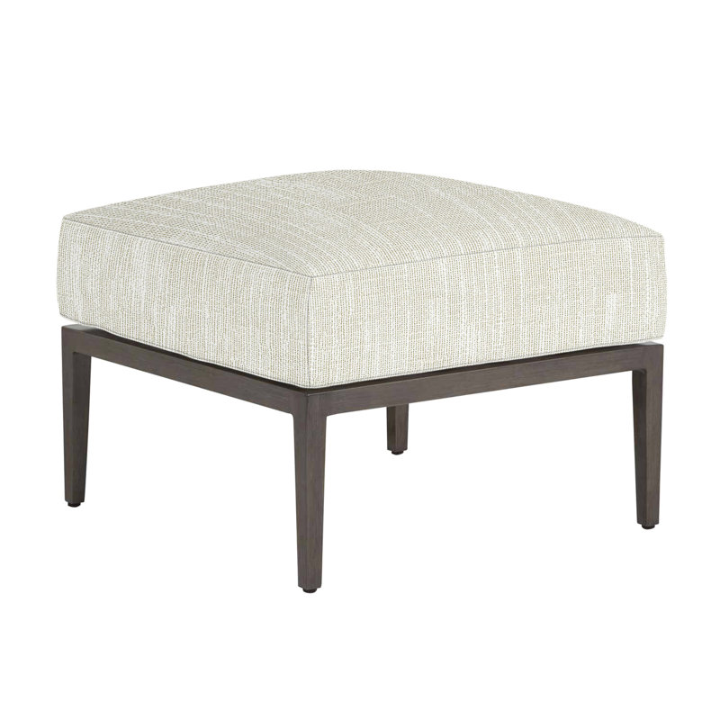 Santa Barbara Ottoman with Cushion, No Welt, Rollo Cream