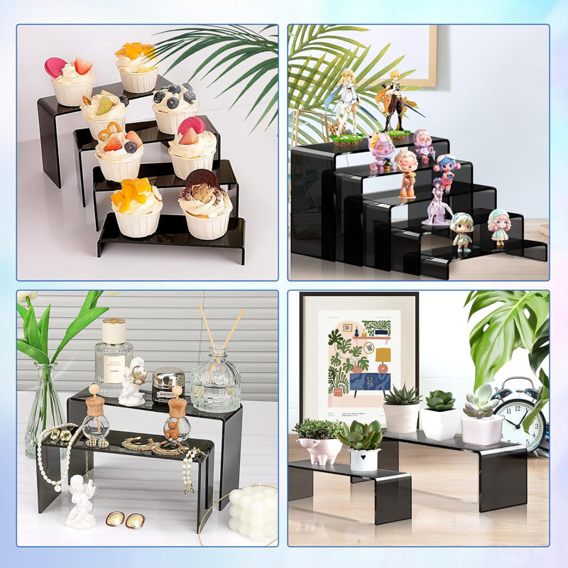 10-piece Black Acrylic Display Risers