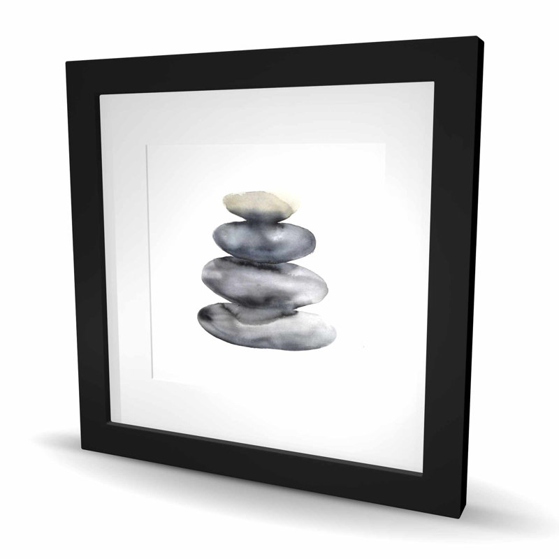 Four Hot Stones - Still Life, reproduction encadrée, Noir, H 16 po x l 16 po
