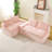 Luxury Pink Turtle Velvet Multifunctional Sofa-843493916