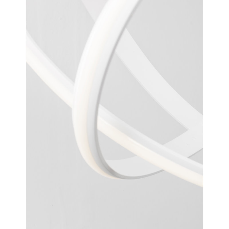 1 - Light LED Geometric Pendant, 120cm H x 70cm W x 70cm D, White