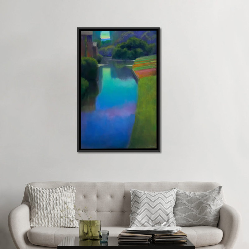 « crépuscule à contevoir », reproduction sur toile, H 60 po x l 40po x P 1,5 po, Toile avec cadre noir, Pas de tapis