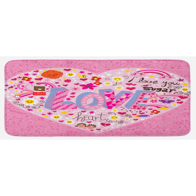 Tapis de cuisine multicolore «I Love You»