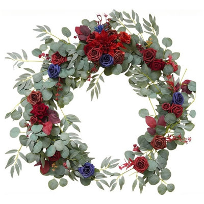 Eucalyptus Willow Leaves Garland with Flowers