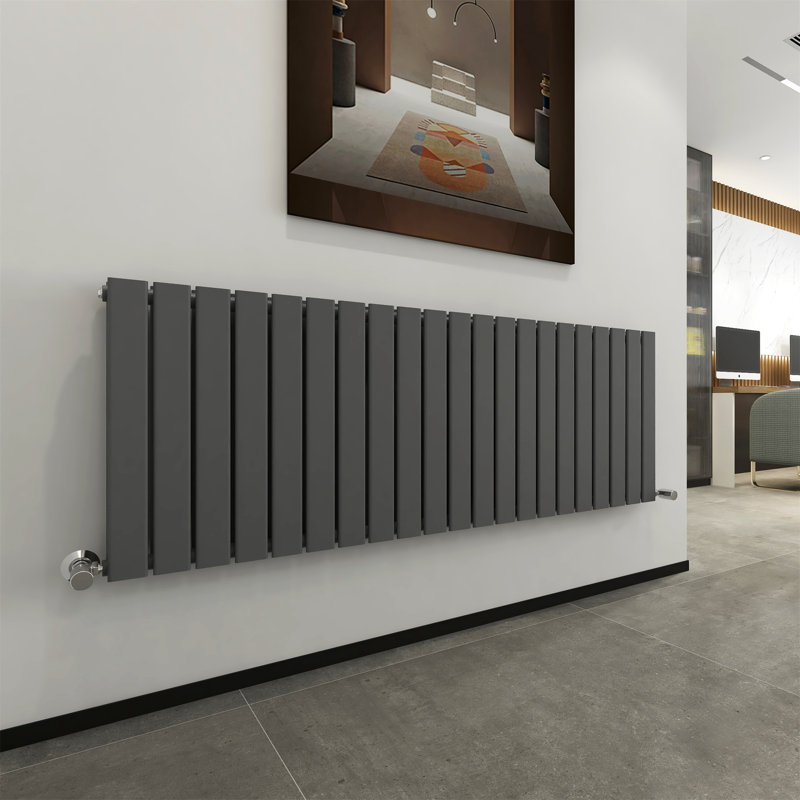 Horizontal Flat Panel Radiators, Grey, 60cm H x 142.8cm W x 5.8cm D