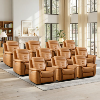 Alverez 39.4" Wide Modern Premium Vegan Leather Power Recliner Chair With USB (Set of 11)