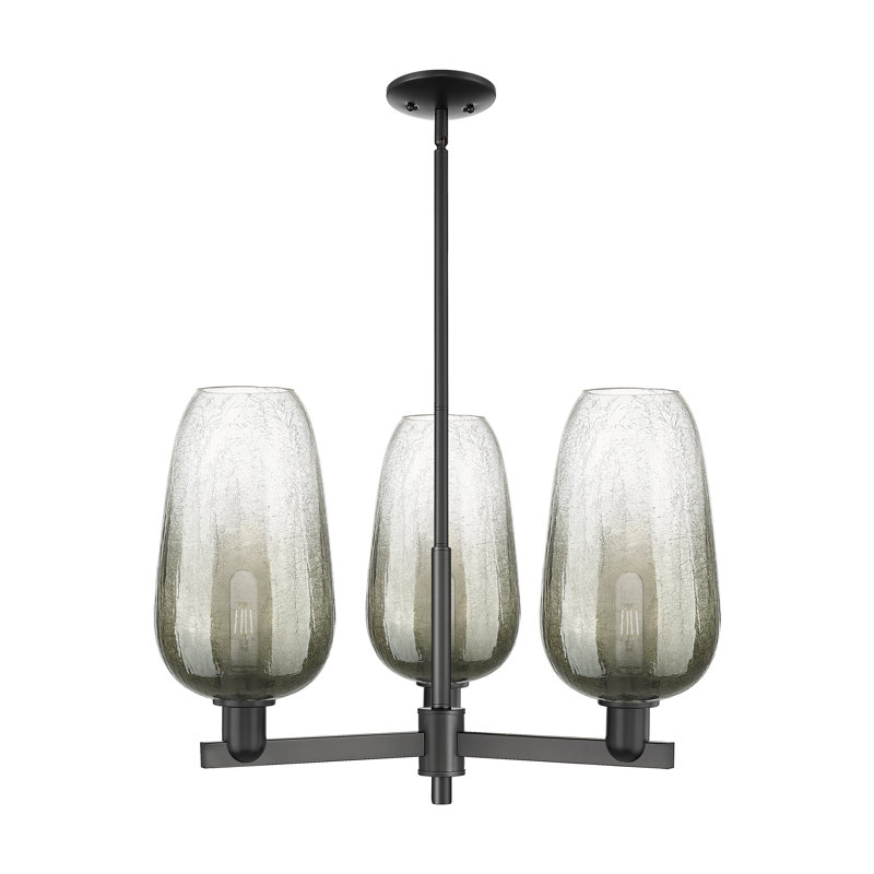 Lustre suspendu 3 lumières Godalming, Noir mat, Ardoise