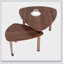 Table basse rotative moderne à 360 degrés, pieds en bois massif, assemblage facile, parfait pour les petits appartements et les salons