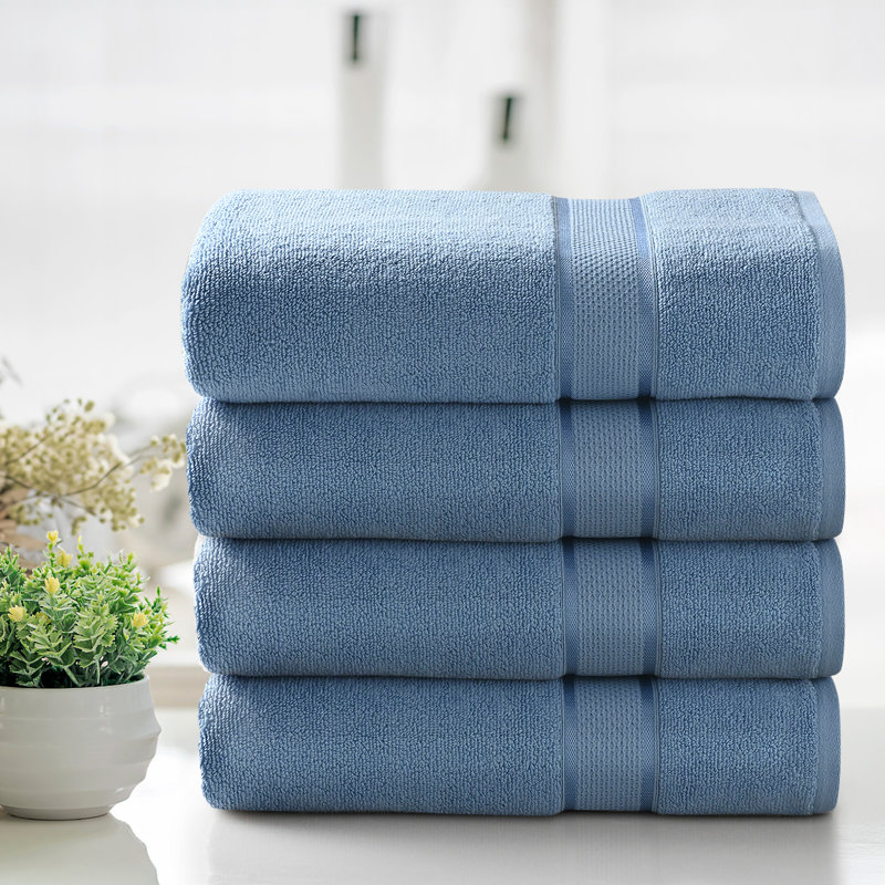 Ensemble de draps de bain en coton 2 pièces Kathy Ireland, Bleu, 4