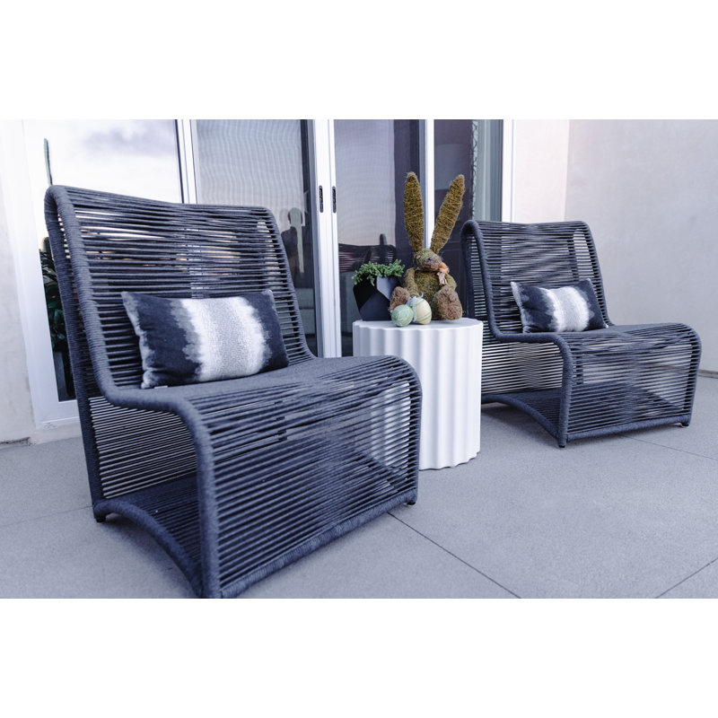 Fauteuil club sans accoudoirs bleu marine Marino