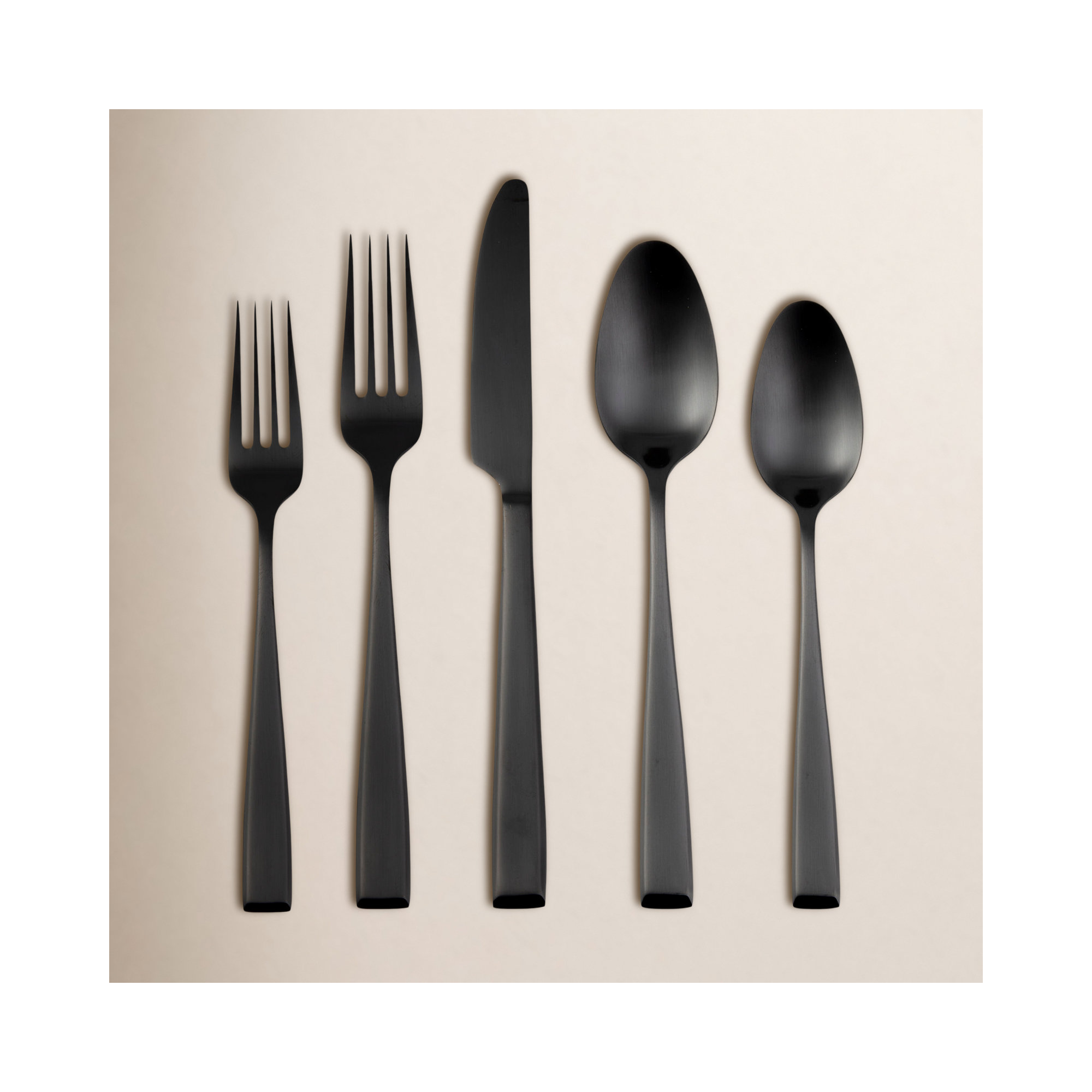 Samira 20 Piece Flatware Set, Service for 4, Black Satin