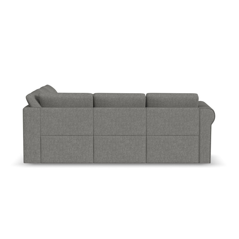 Lockheart 5PC Sectional Smoke 24 Roll Arm, Gray Polyester