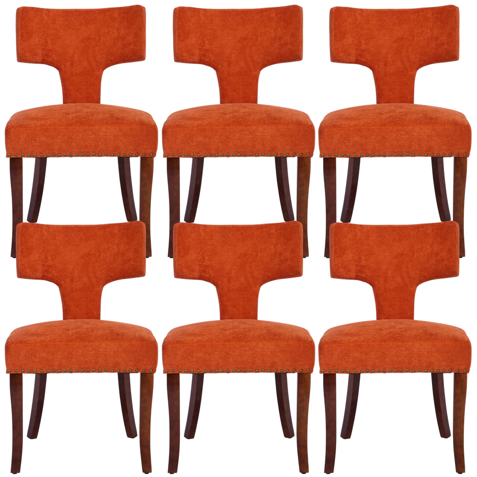 Gracie Oaks Inelda Mid Century Upholstered Dining Chairs Side Chairs ...