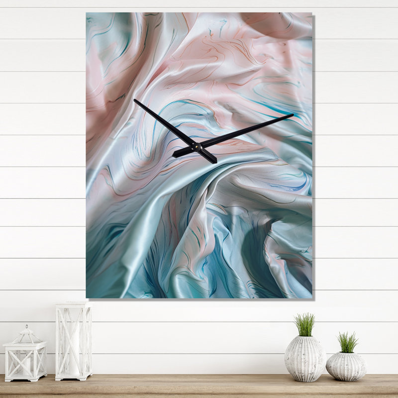 Irchaad - Horloge murale moderne en marbre abstrait, H 40 po x l 30 po x P 1 po