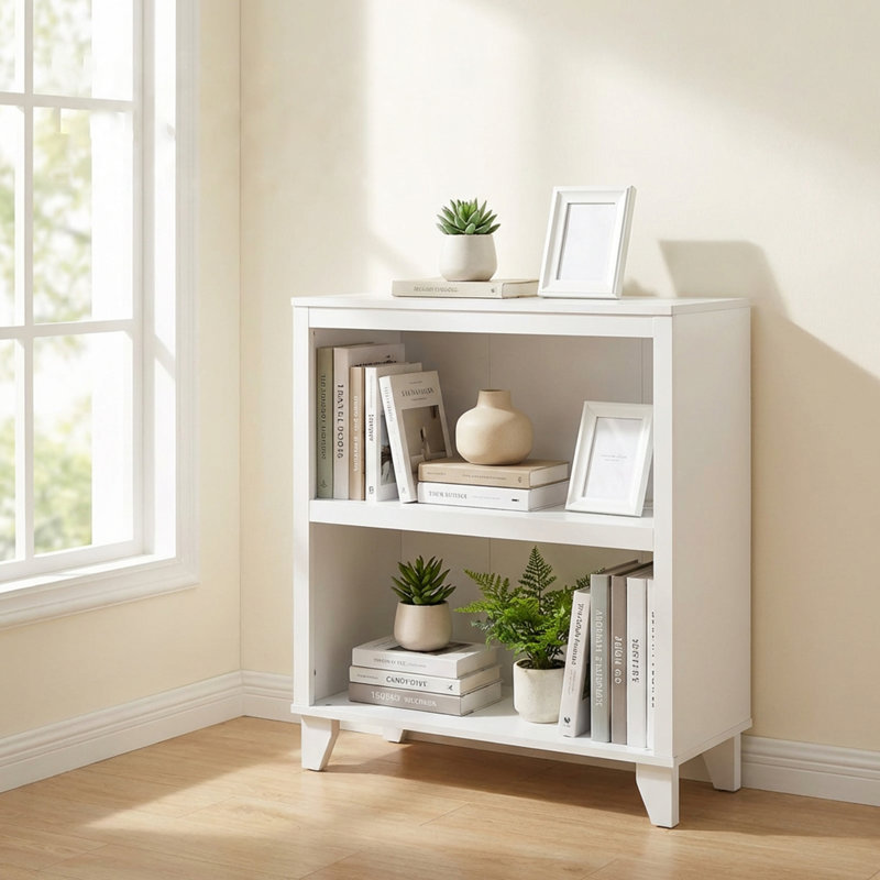 Open Bookshelf.engineered Wood Storage,  Bookshelf With Open Display Shelves For Living Room, White