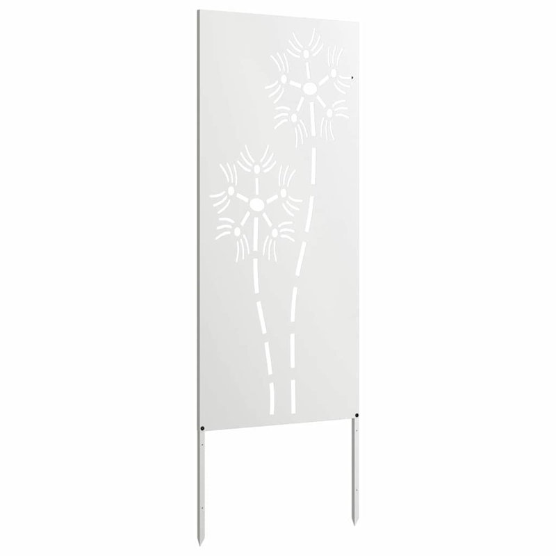 Vidaxl Garden Privacy Screen Olive Green 50 X 140 Cm Cold-Rolled Steel, 140cm H x 50cm W x 1.7cm D, White