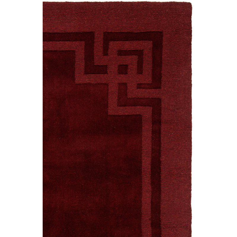 Tapis rouge / brun en laine touffeté à la main Deco, Rectangle 5 pi x 8 pi