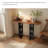 51.18" Brown&Black Modern Minimalist Ash Console Table