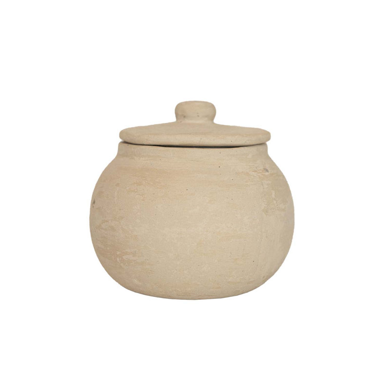 Pot décoratif rond avec couvercle en papier Foreside Home & Garden