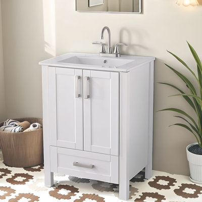 Ensemble de meuble-lavabo simple blanc 24 po