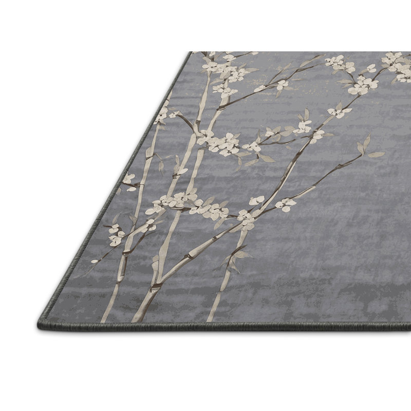 Silky Soft Plush Gray Area Rug, Square 3'