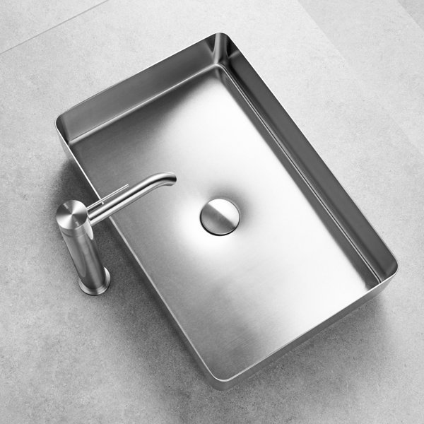 MODLAND 13.62'' Stainless Steel Rectangular Bathroom Sink | Wayfair