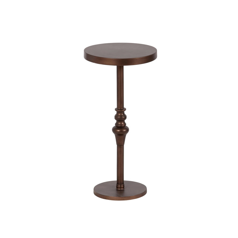 Table ronde à piédestal, brun, 12,75 x 12,75 x 26 pouces