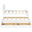 Twin Size Platform Bed With Trundle & Drawers, White-1507454946