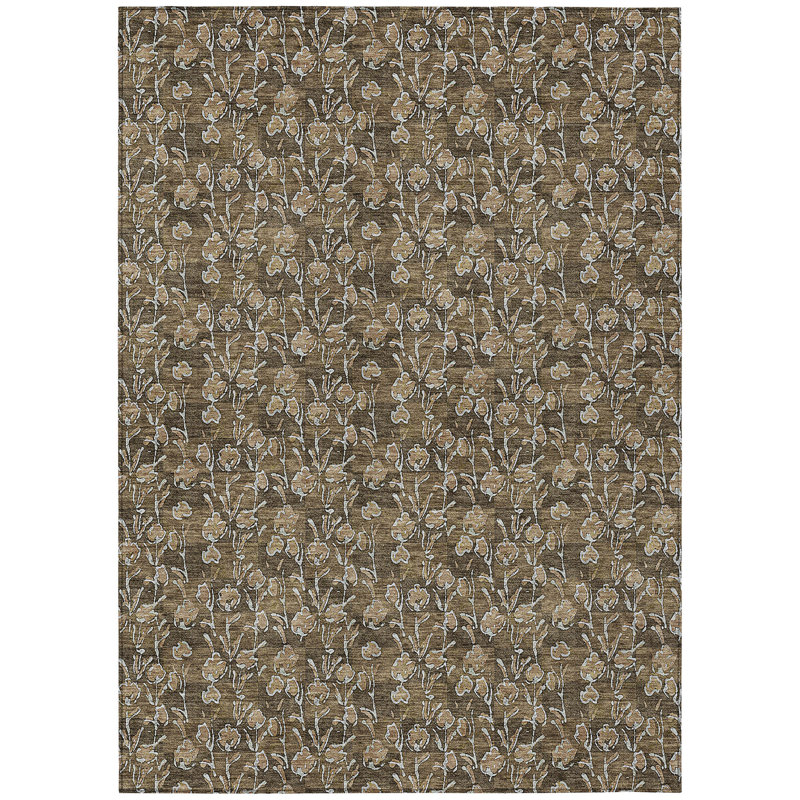 Emie Washable Floral Indoor / Outdoor Rug, Rectangle 9' x 12'