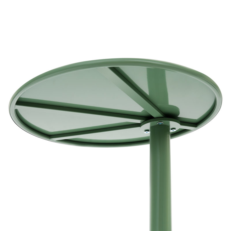 Modern C-Shaped End Table With Round Base Freestanding Side Table Space-Saving Coffee Table For Living Room, Bedroom, Green